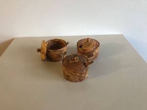 Trending Designer Round Shape Wooden <b>Sugar</b> <b>Bowl</b> Premium Home and Kitchen Tabletop Decorative Classic Wood <b>Sugar</b> <b>Bowls</b> Supplies - Product Image 2