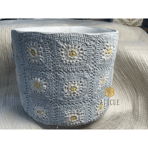 15x13 Inch Handcrafted Cotton <b>Storage</b> Bin Floral Patch Weave with Inner Lining for Living Room Decorative Bag Use - Product Image 3