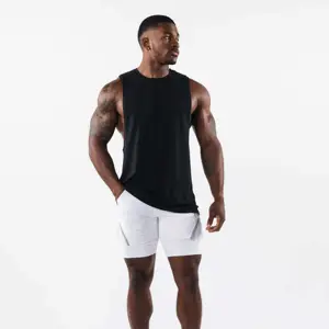 Personalizado de algodón de los hombres del músculo gimnasio Correr Stringer Tank Tops Culturismo Fitness Tank Tops