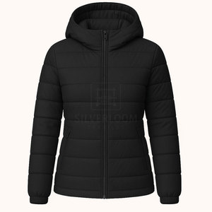 แจ็กเก็ตขนเป็ดน้ำหนักเบาสำหรับผู้หญิงแจ็กเก็ตมีฮู้ดกันน้ำผ้าโพลีเอสเตอร์75D เสื้อคลุมฤดูหนาวกำหนดโลโก้ได้เอง - Product Image 5