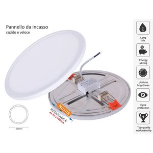 Faretto a LED da incasso rotondo da 8W bianco caldo 2700K diametro 120mm foro regolabile da 50mm a 100mm-illuminazione/ - Product Image 1