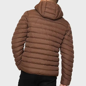 Fabricants de vêtements meilleure qualité veste bouffante décontractée à fermeture éclair solide pour hommes col montant personnalisé respirant coupe-vent - Product Image 2