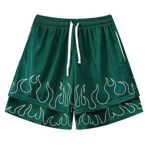 Shorts de basketball mi-taille pour hommes, style urbain, nouveau design personnalisé avec motif uni et impression numérique - Product Image 1