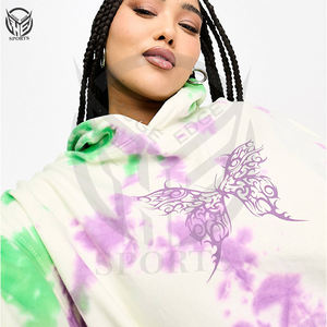 Women's 100% Cotton-Fleece <b>Tie</b> <b>Dye</b> <b>Hoodie</b> Streetwear Style with Multiple Colors and Hooded Collar for Winter - Product Image 6