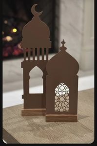 คู่สุเหร่าตกแต่งมัสยิดโลหะสีดำเครื่องประดับอิสลาม ramadan kareem Eid Mubarak ตกแต่งบ้านมุสลิม centerpiece - Product Image 2