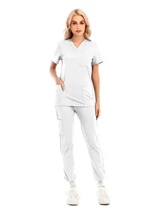 Traje de enfermería antiarrugas personalizado de fábrica, uniforme médico elástico, chaqueta, restaurante de Hospital/bares, uniformes de barra de calidad - Product Image 5