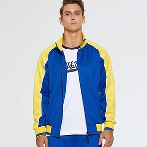 Conjunto Deportivo Ligero de Invierno para Hombre, Azul y Amarillo, con Cremallera Completa, Transpirable y de Secado Rápido, para Gimnasio y Ropa Deportiva - Product Image 3