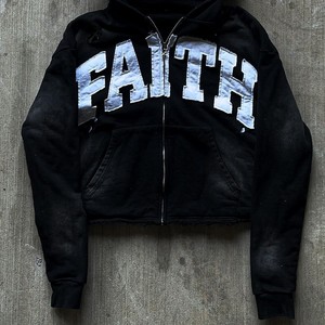 Sudadera con capucha de gran tamaño para hombre, ropa de calle corta con hombros caídos, sudadera de invierno desgastada con cremallera de peso pesado - Product Image 3