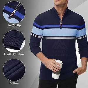Dernier modèle Design de haute qualité Nouveau pull à demi fermeture éclair pour homme Impression de logo personnalisé Pull à demi fermeture éclair pour homme - Product Image 3