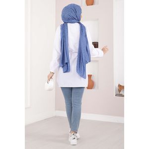 Chemise en popeline de coton côtelée à lacets pour femme, style coréen, avec logo brodé et volants, coupe ajustée courte, idéale pour le bureau, printemps-été, taille XL - Product Image 4