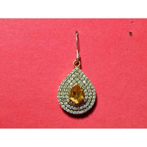 Boucle d'oreille en argent sterling 925 Citrine naturelle CZ bijoux en cristal à facettes pour filles et femmes article cadeau - Product Image 5