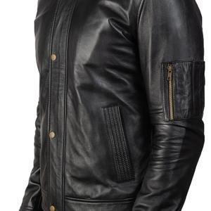 Veste en cuir de renard 100% vintage de haute qualité fabriquée sur mesure pour l'hiver et la saison des neiges, veste de baseball en cuir pour hommes - Product Image 6