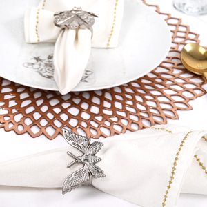 Vente chaude argent insecte en forme de rond de serviette métal cercle serviette boucle table décoration rond de serviette en gros quantité en vrac - Product Image 3