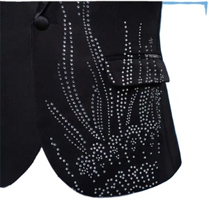 Costume de mariage formel pour homme, 2 pièces, veste et pantalon, col en V, deux boutons, coupe classique, imprimé, grande taille, 2026 - Product Image 2