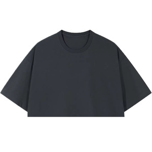 T-shirt décontracté à manches courtes pour homme grande taille, 100 % coton biologique respirant et écologique, bleu, coupe oversize, devant vierge brodé - Product Image 4