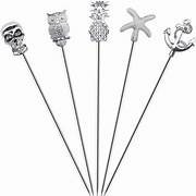 Stainless Steel Olive Picks With <b>Holder</b> Reusable Metal Skewers Multipurpose Bar <b>Kitchen</b> Home Party Essentials - Product Image 5