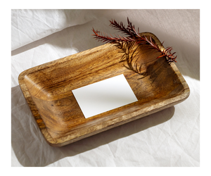 Assiettes à dessert en bois d'acacia et de noyer Snack Fruits Légumes Fromage Plateaux de service Assiette pour aliments - Product Image 2