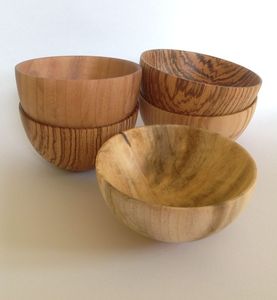 Juego de cuencos de madera para frutas con estampado recubierto de esmalte para cuencos decorativos japoneses para restaurantes y hoteles - Product Image 3