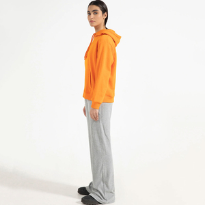 Sweat-shirts à capuche courts en molleton 100% coton imprimés sur mesure par le fabricant, style sport d'hiver pour femmes, broderie sur le devant - Product Image 5
