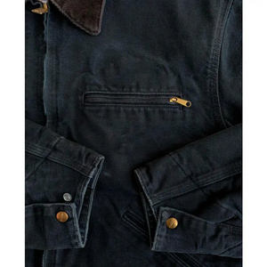 Chaqueta impermeable de algodón 100% de peso pesado a la moda personalizada, chaqueta de invierno Sherpa Street Canvas Vintage con cremallera - Product Image 4