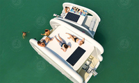 Catamarán Inflable Plegable de 4.5m con Energía Solar - Bote Eléctrico con Energía Solar para Diversión en Cruceros