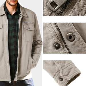 OEM Customized Service Cotton Fabric Breathable Long Sleeves <b>Canvas</b> Men's <b>Jackets</b> Man <b>Jackets</b> <b>Jacket</b> for man - Product Image 5