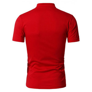 เสื้อถักลำลองคุณภาพสูงสำหรับผู้ชาย ผ้าฝ้าย 100% แขนสั้น ปักโลโก้ตามสั่ง ODM ไซส์ยุโรป สีพื้น แห้งเร็ว - Product Image 2