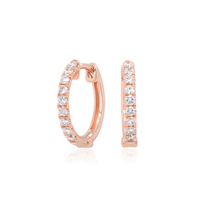Pendientes de Aro con Diamantes Cultivados en Laboratorio Certificados por IGI, Oro Blanco de 14K, Aros Pequeños Tipo Huggie, Joyería Fina Minimalista para Uso Diario, Regalo - Product Image 4