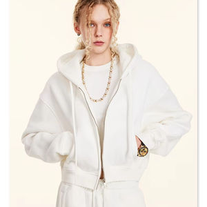 Vêtements de sport de course en polaire de haute qualité personnalisés, veste à capuche zippée, pantalons de survêtement, ensemble de 2 pièces, survêtements pour femmes - Product Image 4