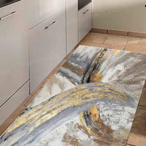 Printed <b>Rug</b>: Modern Chenille Design, Anti-Slip, Outdoor Use, Gray,Nonwoven Thin <b>Rug</b> - Product Image 1