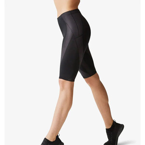 Pantalones cortos deportivos transpirables de Color negro para mujer, ropa de entrenamiento, ciclismo y correr, pantalones cortos de compresión para mujer - Product Image 2