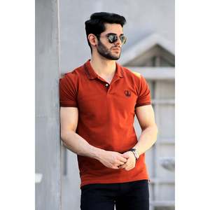 Camiseta Polo DELMONT Básica para Hombre, 100% Algodón, Transpirable, Tejido de Punto, Diseño Sólido con Decoración Bordada, Talla 6XL, Corte Corto - Product Image 3