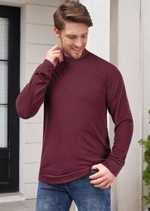 Nouveau doux col montant sweat doublure polaire à manches longues demi col roulé pull chemises pour hommes automne hiver - Product Image 6