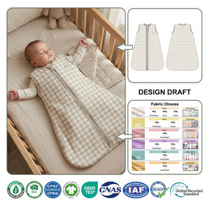 Gigoteuse bébé en fibre de coton biologique de bambou, <span class=keywords><strong>fermeture</strong></span> éclair bidirectionnelle, motif écossais, respirante, certifiée OEKO-TEX pour tout-petit - Product Image 2