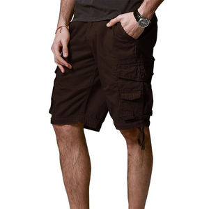 กางเกงขาสั้นผ้าแคนวาสสีดำสำหรับผู้ชายกางเกงขาสั้นคาร์โก้แบบถุงผ้าแคนวาสสีกากีมี6กระเป๋า100% ออกแบบได้ตามต้องการ - Product Image 4