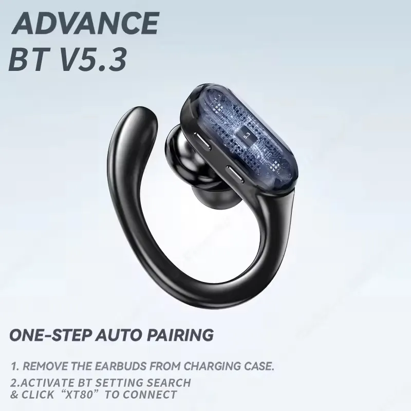Top Sale XT80 Custom LOGO Sport Headphones BT5.3 Wireless Earbud Earhook Earphones Headphone Game Headset Audifonos