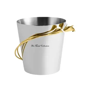 Stylish Calla Lily Ice Bucket for Home Hotel Restaurant cube beer wine Silver Color Modern Design Aluminium Calla Lily Bucket