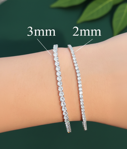 Venta al por mayor de fábrica: Pulsera de cadena tipo tenis chapada en oro blanco de 14K con diamantes de moissanita VVS, joyería hiphop con incrustaciones, 2mm 3mm 4mm, para fiesta - Product Image 4
