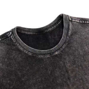 Vente en gros de t-shirts en coton lavés à l'acide personnalisés t-shirts vintage lavés à l'épaule pour hommes - Product Image 3