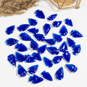 Cristales de vidrio azul oscuro de primera calidad al por mayor, puntas de flecha de cristal precioso para decoración y meditación - Product Image 3