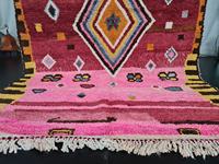 Haute Pile 15 mm Rose Boujaad Tapis Marocain À La Main Géométrique Coloré Laine Berbère Tapis Meilleur 2025 Naturel Tapis & Ensembles