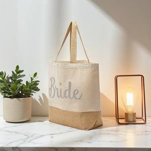 EcoBlend Custom Biodegradable <b>Jute</b> Cotton Canvas <b>Tote</b> <b>Bag</b> Sustainable Eco-Friendly Reusable Zipper Women's Fashionable - Product Image 1
