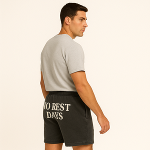 Short en coton éponge français personnalisé doux 100% coton, logo sérigraphié | Streetwear décontracté pour hommes et femmes | Vêtements d'été OEM - Product Image 5