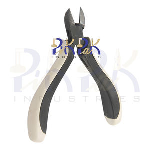 Cortador lateral Mordazas lisas de 110mm sin resorte y caja de juntas Fabricación de joyas Óxido negro y caucho Mangos Ergo blancos y negros - Product Image 3