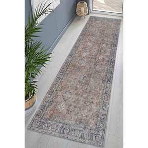 Navy Blue Printed Rug: Car <b>Mat</b>, Easy Clean, Persian, Gift, Antique, Floral, Modern, Large,With Pile Soft Rug - Product Image 3