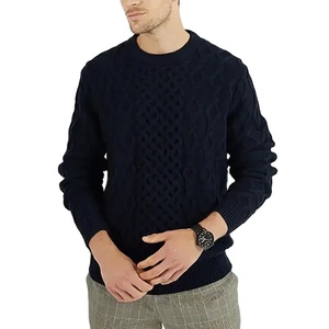 Pulls d'hiver pour hommes en polyester 12 GG fabriqués à la machine, avec logo frontal anti-plis, durables et doux, faciles d'entretien - Product Image 4