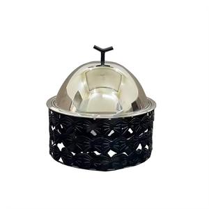 Olla Negra con Tapa Plateada Curva Simple, Perfecta para Servir Comida Caliente a Diario, Uso Familiar y en la Mesa de Comedor - Product Image 6