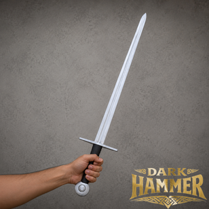 Espada de entrenamiento vikinga antigua forjada a mano, de acero de alto carbono, con cruzante protector y funda a juego, Dark Hammer - Product Image 2