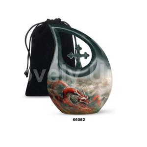 Hot Sale Tear Drop Dragon Master Cremation Adult Urn for Human Ashes Decorative Cross Funeral Urn With Free <b>Velvet</b> <b>Bag</b> - Product Image 5