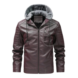 Vestes en cuir PU personnalisées 2026, mode masculine, coupe-vent, vestes de moto en cuir, veste bomber en cuir PU, vêtements de rue - Product Image 1